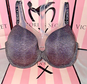 Victoria's Secret Push Up Bra T-Shirt Lightly Lined 34DD Marled Gray